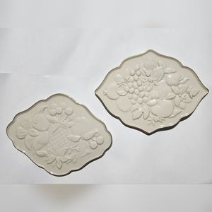 Rare Vintage Lenox Fruits of Life Trivet Set of 2 Fine Ivory China 1998 6"
